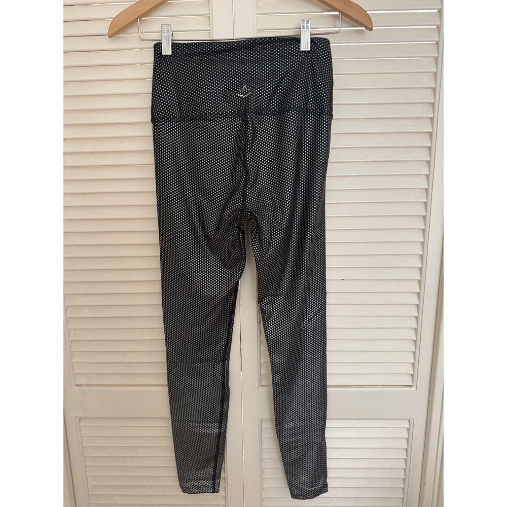 Beyond Yoga Black Silver Polka Dot High Rise Leggings Medium Athleisure Retro - Picture 2 of 6